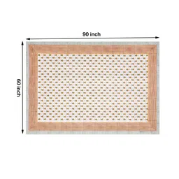 BLOCKS OF INDIA White & Yellow Block Print Pure Cotton Rectangular 6-Seater Table Cover image 4