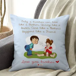 Indigifts  Blue Love You Brother Quote Printed Cushion With Filler-image-53