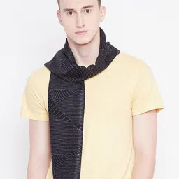 Alvaro Castagnino Men Black & Grey Patterned Mufflers-10