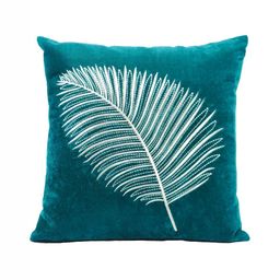 Decoghar Turquoise Blue & White 2 Pieces Embroidered Square Cushion Covers-28