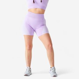 Fitness High-Waisted Seamless Bike Shorts - Purple-image-5