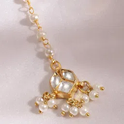 Rubans Gold-Plated Kundan Studded Maang Tikka Head Jewellery image 4