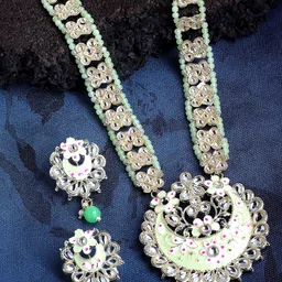 KARATCART Gold-Plated Kundan Studded Jewellery Set-image-44