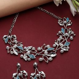 ZENEME Silver-Plated CZ Jewellery Set-79