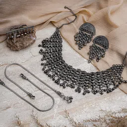TEEJH Silver-Plated Oxidized Jewelry Gift Set-19