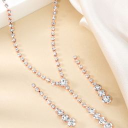 Peora Rose Gold-Plated Cubic Zirconia-Studded Jewellery Set-0