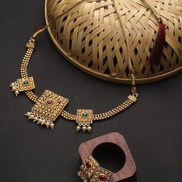 CARDINAL Gold-Plated  Choker Necklace Set-image-34
