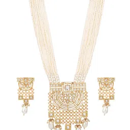 Anvik Gold-Plated Kundan-Studded & Beaded Jewellery Set-37