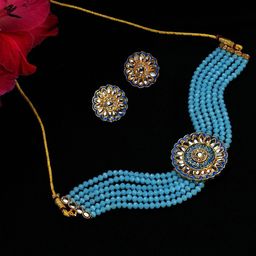 Jazz and Sizzle Gold-Plated Kundan-Studded Jewellery Set-image-40