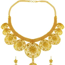 Alamod Gold-Plated Floral Shaped Jewellery Set-image-2