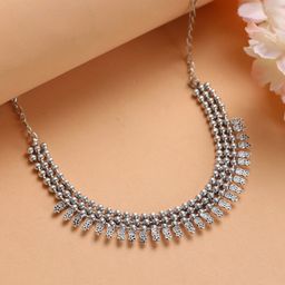 Jazz and Sizzle Women German Silver-Plated Oxidised Necklace-25