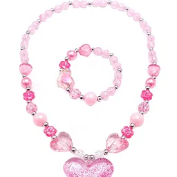 Melbees by Yellow Chimes Girls Pearl Beaded Heart Shaped Jewellery Set-image-64