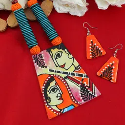UNIVERSITY TRENDZ Hand Painted Beaded Shri Ram Sita Jewellery Set-picture-40