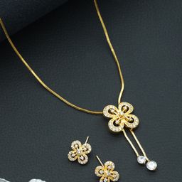Jazz and Sizzle Gold-Plated & White AD Studded Jewellery Set-68
