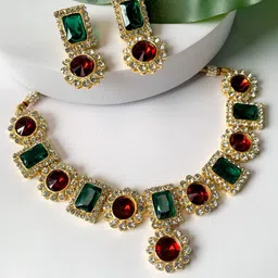 I Jewels Gold-Plated Kundan Studded Jewellery Set-image-18