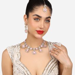Zaveri Pearls Gold-Plated Austrian Diamonds-Studded Jewellery Set-image-45