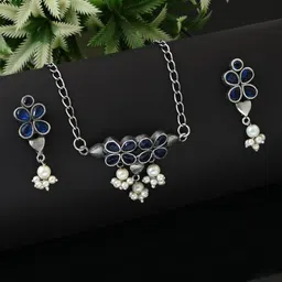 Anvik Silver-Plated Stone-Studded Jewellery Set-picture-13