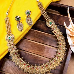StileAdda Gold-Plated Stone Studded Jewellery Set-image-26