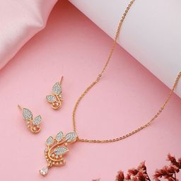 Saraf RS Jewellery Gold-Plated CZ-Studded Jewellery Set-image-47