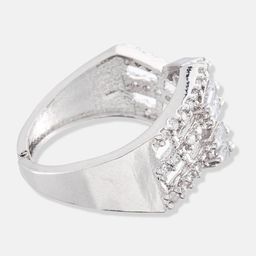 ATIBELLE Rhodium-Plated CZ-Studded & Beaded Jewellery Set image 5
