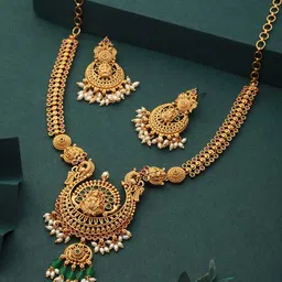 Saraf RS Jewellery Gold-plated Cubic Zirconia Studded Jewellery Set-30