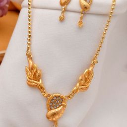 Silvermerc Designs Gold-Plated White Leaf Jewellery Set-image-19