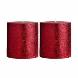 atorakushon Red 2 Pieces Scented Paraffin Pillar Candles-47