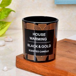 TAYHAA  Black & Gold Toned Printed Scented Candle With Jar-15