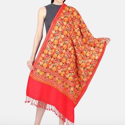 MUFFLY Women Floral Embroidered Shawl-57