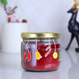 POSH-N-PLUSH Red Printed Glass Candle Jar-picture-22