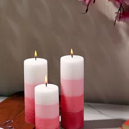 Parkash Candles Red & Pink 3 Pieces Fragrance Pillar Candles-image-77