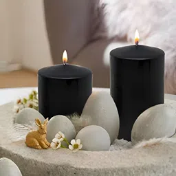 atorakushon Black 2 Pieces Scented Paraffin Pillar Candles-image-58