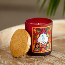 ExclusiveLane White Reusable Lily Scented Wax Jar Candle-image-66