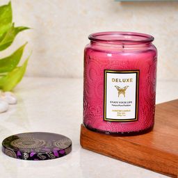TAYHAA Red Tranquil Breeze Scented Candle With Lid-34