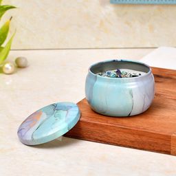 TAYHAA Blue & Pink Serenity Essential Candle Jar With Lid-36