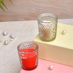 TAYHAA  Red & Yellow 2 Pieces Solid Cylindrical Scented  Jar Candles-5