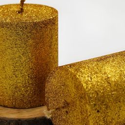 atorakushon Gold-Toned 2 Pieces Scented Paraffin Pillar Candles-39