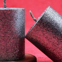 atorakushon Silver-Toned 2 Pieces Scented Paraffin Pillar Candles-7