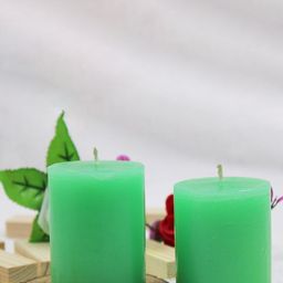 atorakushon Green 2 Pieces Single Wick Lemon Scented Pillar Candle-22