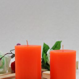 atorakushon Orange 2 Pieces Single Wick Orange Scented Pillar Candle-image-90