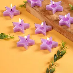 Parkash Candles 8 Pcs Purple Lavender Scented Star Shaped Tealight Candles-image-62