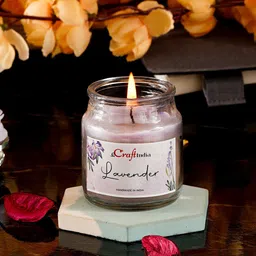eCraftIndia Purple Lavender Scented Jar Candle-image-22
