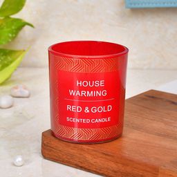 TAYHAA Red & Gold Printed Cylindrical Scented Candle-picture-32