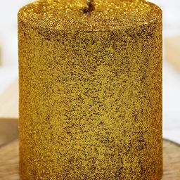 atorakushon Gold-Toned Scented Paraffin Pillar Candle-43