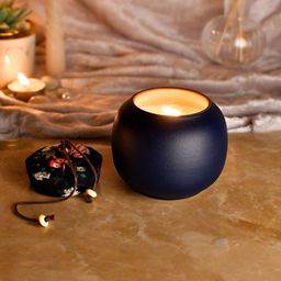TAYHAA Navy-Blue Midnight Elegance Aromatherapy Candle With Jar & Lid-19