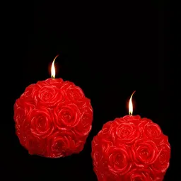 atorakushon Red 2 Pieces Scented Spherical Pillar Candle-image-82