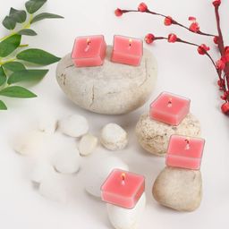 Parkash Candles Pink 9 Pieces Square Shaped Rose Scented Tealight Candles-image-86