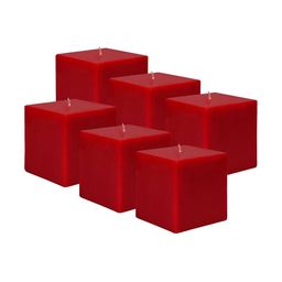 atorakushon Red 6 Pieces Rose Scented Square Pillar Candles-image-23