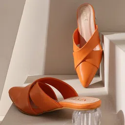 GNIST Pointed Toe Block Heeled Mules-3