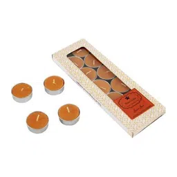 Sitara Crafts Orange & Silver Toned 12 Pieces Tealight Candles-image-22